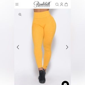 Yellow Bombshell Sportswear boost leggings with scrunch butt, size small